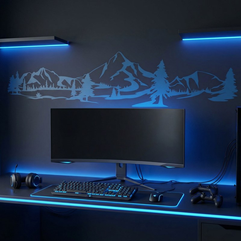 Wandtattoos: Berge und Kiefern