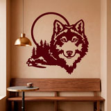 Wandtattoos: Wolf mit Vollmond 3