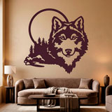 Wandtattoos: Wolf mit Vollmond 5