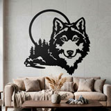 Wandtattoos: Wolf mit Vollmond 7