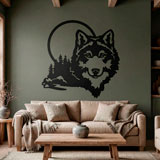 Wandtattoos: Wolf mit Vollmond 8