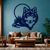 Wandtattoos: Wolf mit Vollmond 9