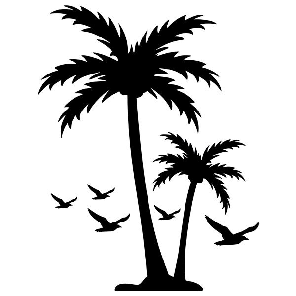 Wandtattoos: Palmen und Möwen