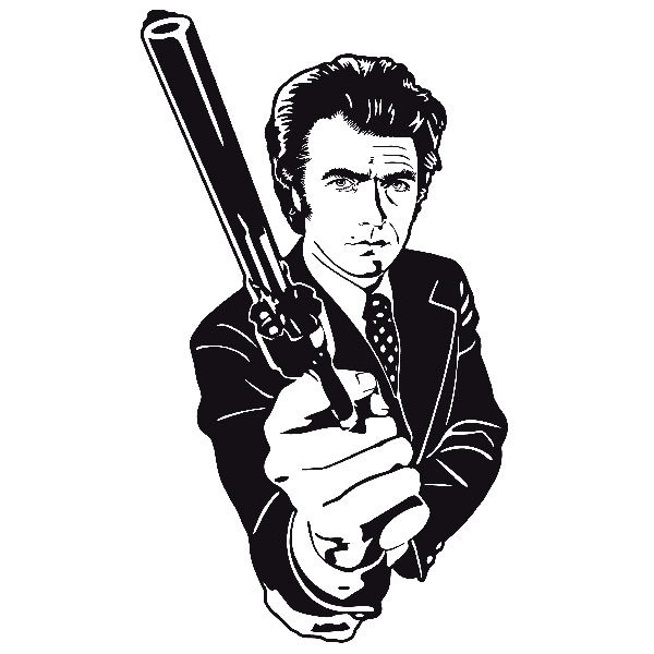 Wandtattoos: Dirty Harry mit einer Pistole