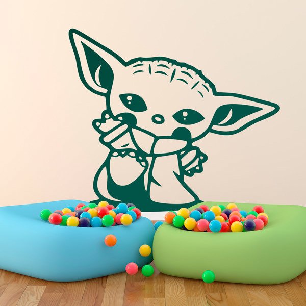 Wandtattoos: Baby Yoda Begrüßung