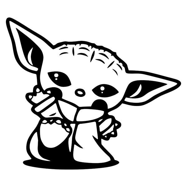 Wandtattoos: Baby Yoda Begrüßung