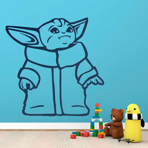 Wandtattoos: Baby Yoda glücklich