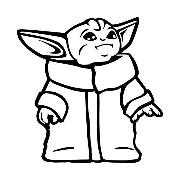 Wandtattoos: Baby Yoda glücklich