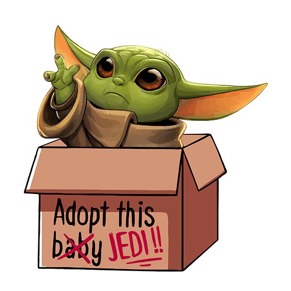 Wandtattoos: Baby Yoda im Karton