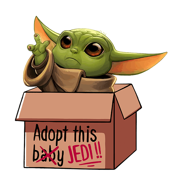 Wandtattoos: Baby Yoda im Karton