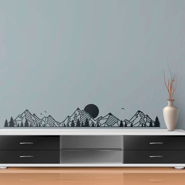 Wandtattoos: Berg- und Kiefernlandschaft
