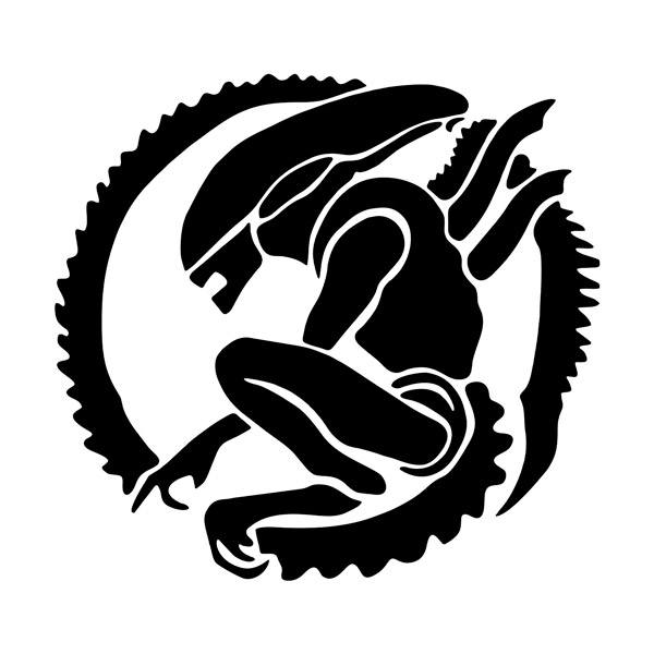 Wandtattoos: Alien-Figur in versteckter Position