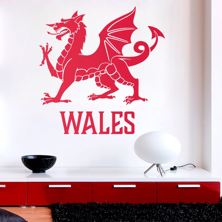 Wandtattoos: Dekoratives Dragon von Wales Vinyl, ikonisches Des