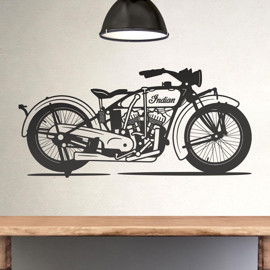 Wandtattoos: Klassisches Indian Motorrad