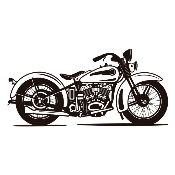 Wandtattoos: Klassisches Retro-Motorrad