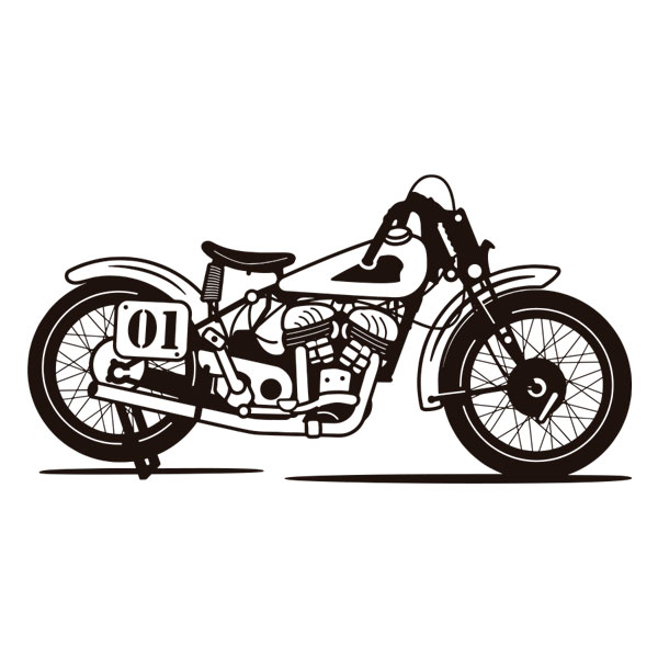 Wandtattoos: Klassisches Retro-Rennmotorrad