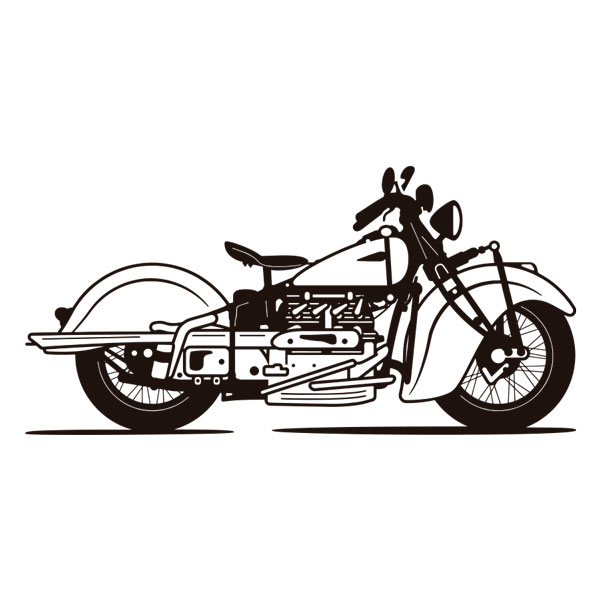 Wandtattoos: Klassisches Retro-Motorrad