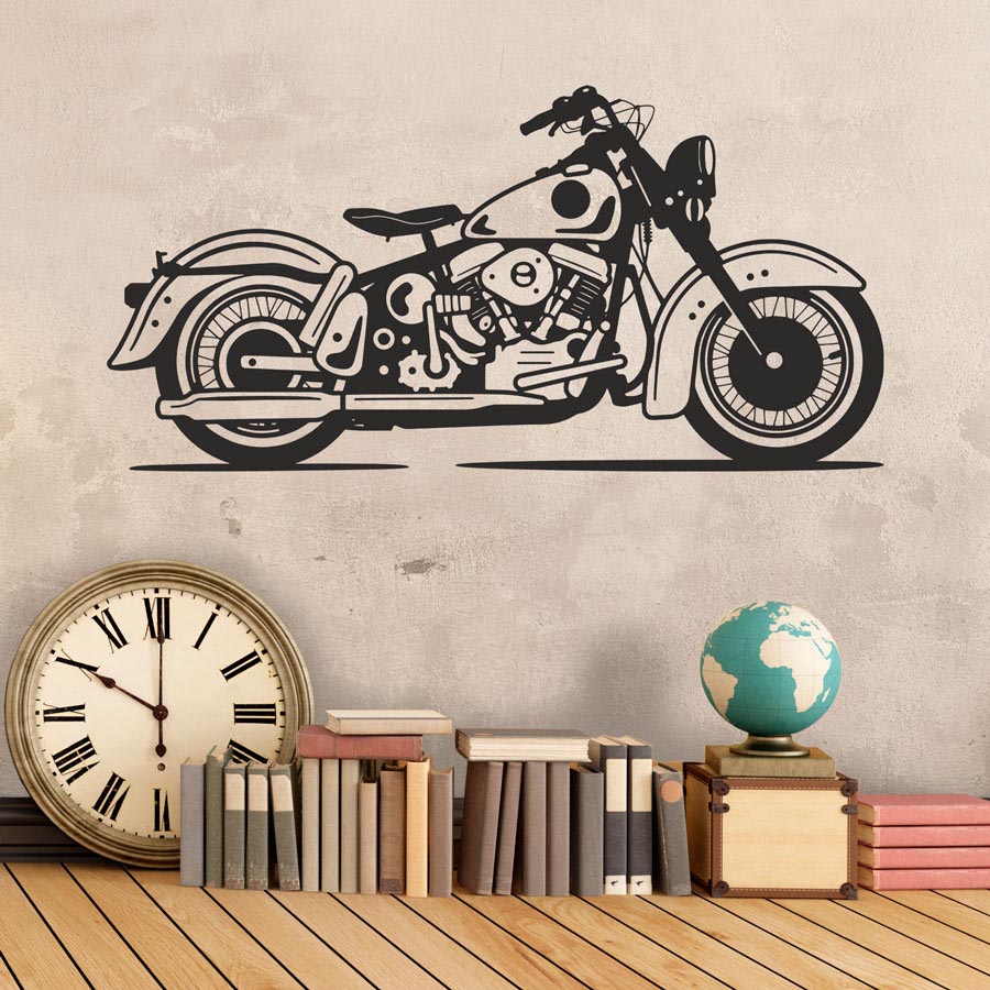 Wandtattoos: Klassisches Chopper Motorrad