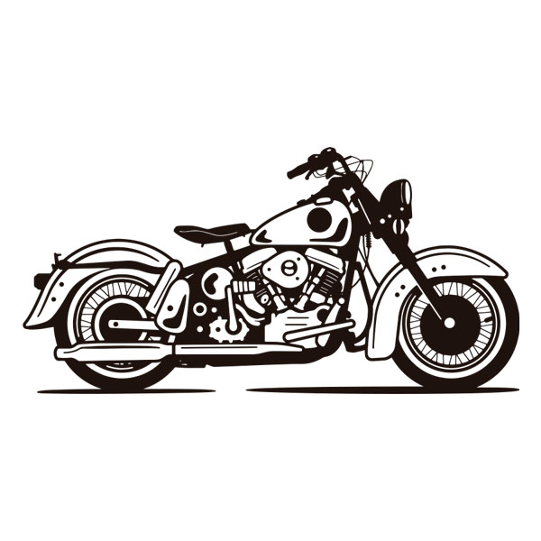 Wandtattoos: Klassisches Chopper Motorrad