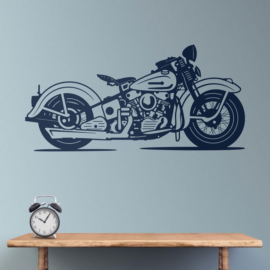 Wandtattoos: Klassisches Custom-Motorrad