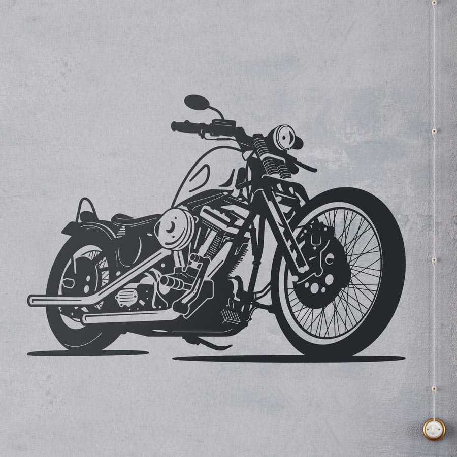 Wandtattoos: Klassisches Chopper Motorrad
