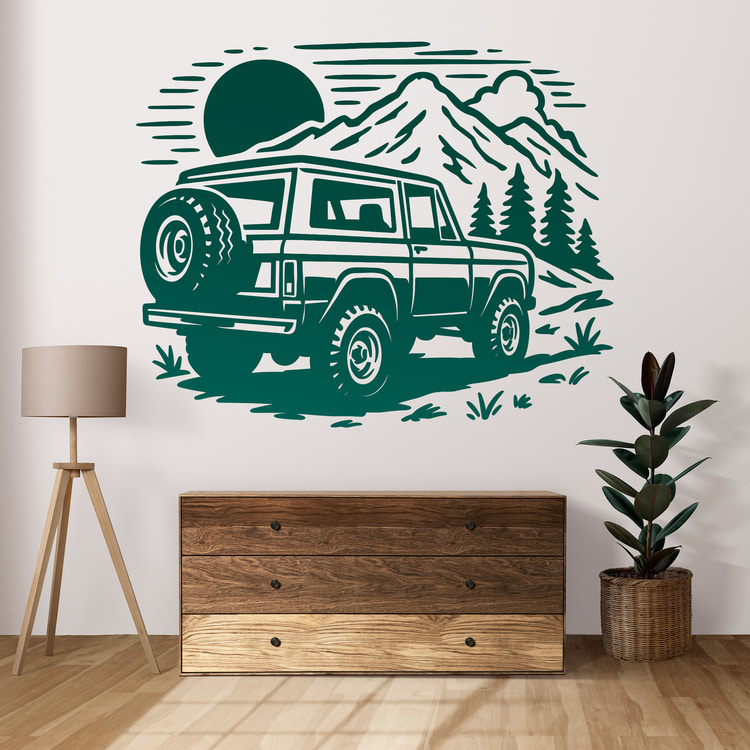 Wandtattoos: Klassischer 4x4 im Gebirge