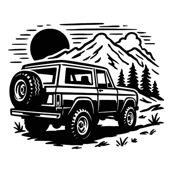 Wandtattoos: Klassischer 4x4 im Gebirge