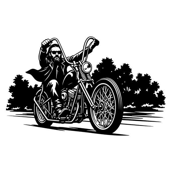 Wandtattoos: Freiheits-Biker auf Chopper