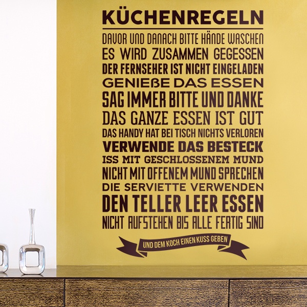 Wandtattoo küche Küchenregeln | WebWandtattoo.com Wandtattoo küche Küchenregeln | WebWandtattoo.com