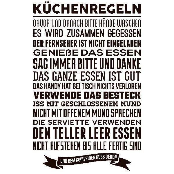 Zitate Wandtattoo Kuchenregeln Webwandtattoo Com