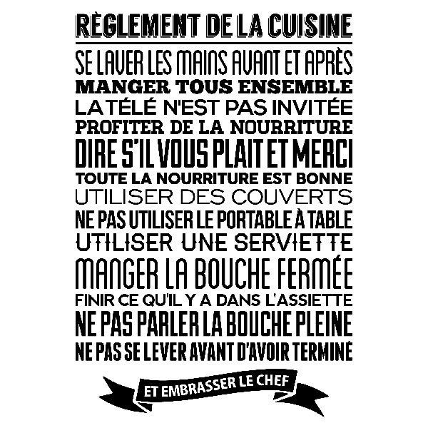 Wandtattoo Regles De La Cuisine Webwandtattoo Com