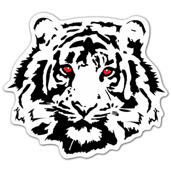 Aufkleber: Tiger rote Augen