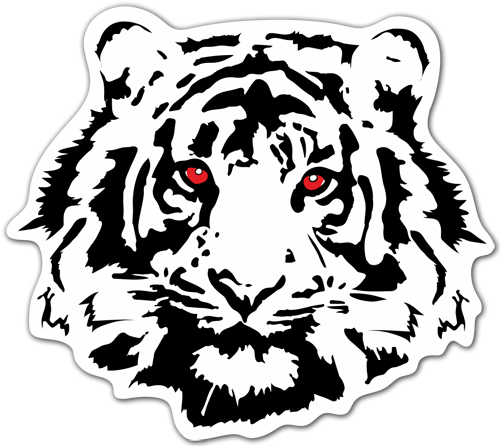 Aufkleber: Tiger rote Augen