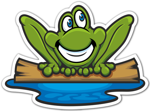 Aufkleber: Lächelnder Frosch