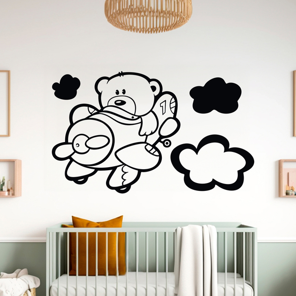 Kinderzimmer Wandtattoo: Fliegerbär