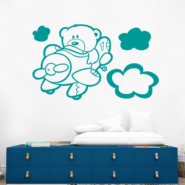 Kinderzimmer Wandtattoo: Fliegerbär