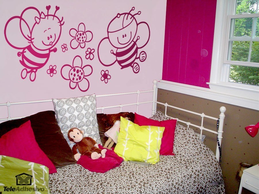 Kinderzimmer Wandtattoo: Biene und Blumen