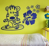 Kinderzimmer Wandtattoo: Surf Zebra 3