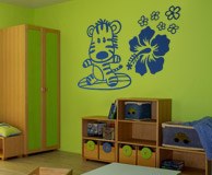 Kinderzimmer Wandtattoo: Surf Zebra 9