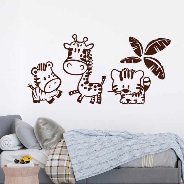 Wandtattoo Kinderzimmer Zoo wandtattoo zebra giraffe und tiger unter einer palme Wandtattoo Kinderzimmer Zoo wandtattoo zebra giraffe und tiger unter einer palme