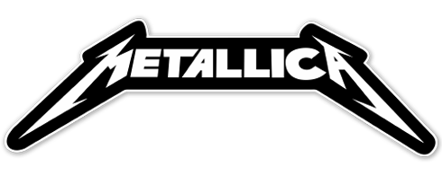 Aufkleber: Metallica mit stilisierten angularen Buchstaben