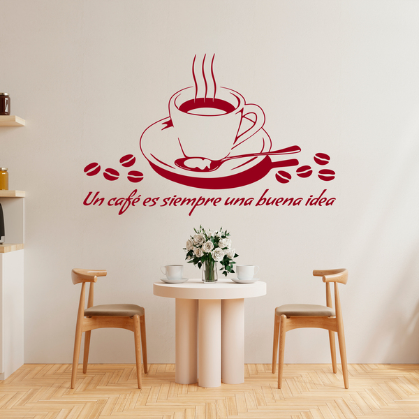 Wandtattoos: Ein Kaffee ist immer eine gute Idee - Spanisch