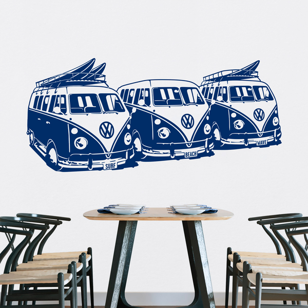 Wandtattoos: 3 Volkswagen Surf Vans