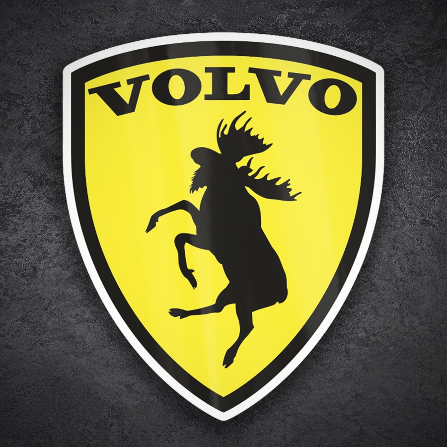 Aufkleber: Volvo T&auml;nzelnder Elch Emblem
