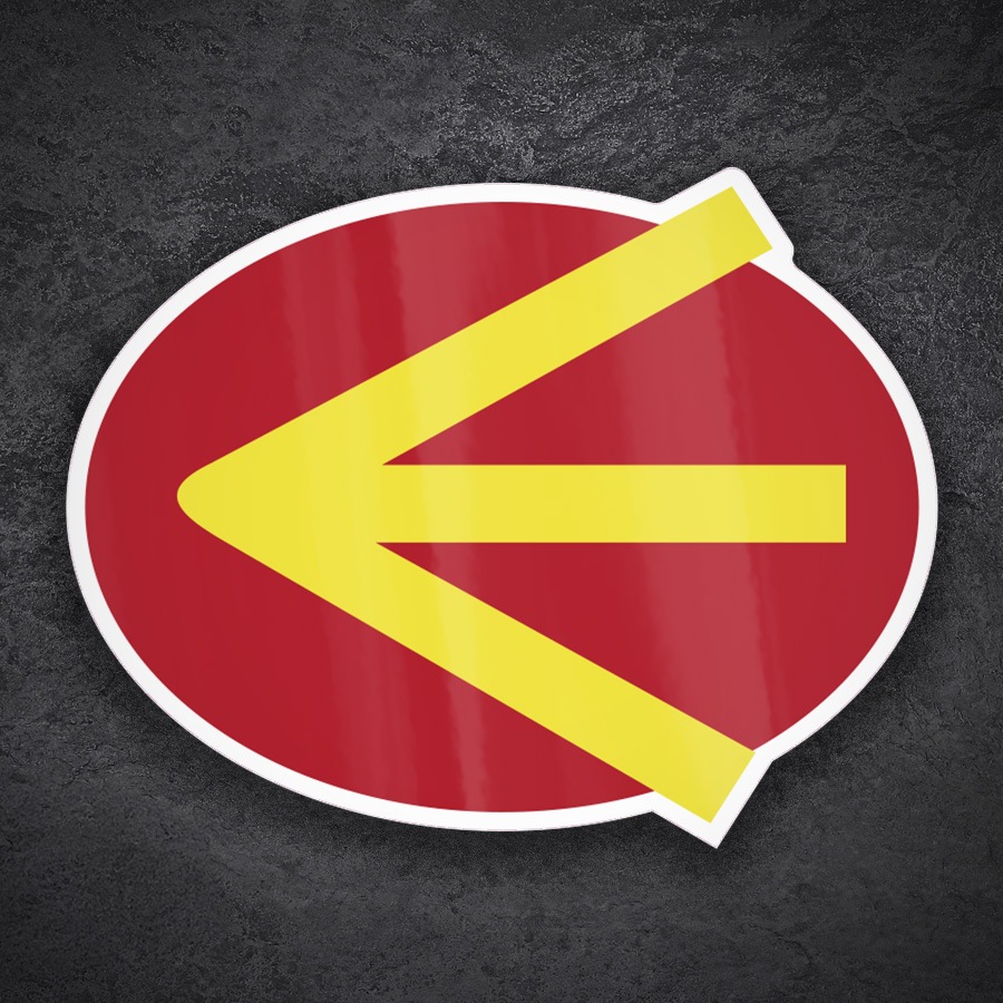 Aufkleber: Energie Vintage Gelber Pfeil