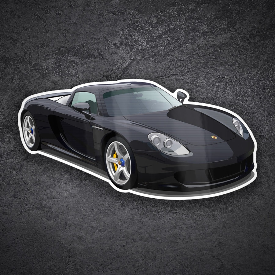 Aufkleber: Schwarzer Porsche Carrera GT