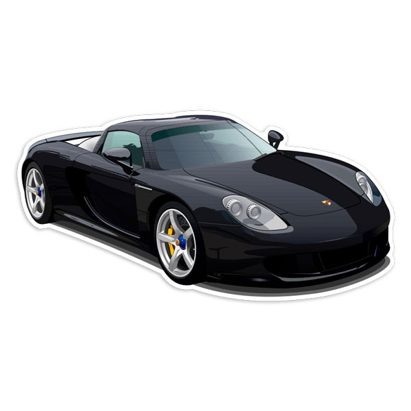 Aufkleber: Schwarzer Porsche Carrera GT