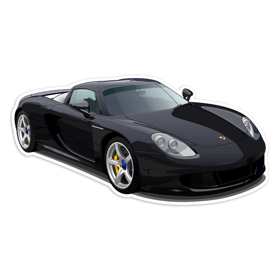 Aufkleber: Schwarzer Porsche Carrera GT