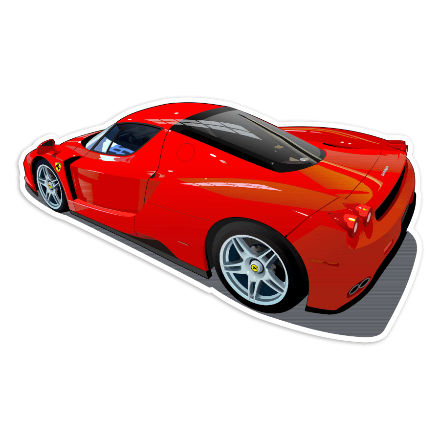 Aufkleber: Ferrari Enzo Supersportwagen Illustration