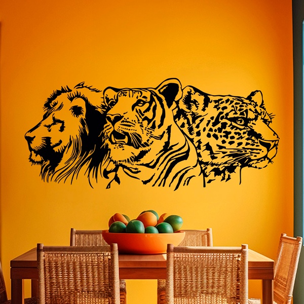 Wandtattoos: Löwe, Tiger und Leopard